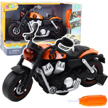 autíčko LEAN Toys DIY motorka šroubovací světla zvuky oranžová