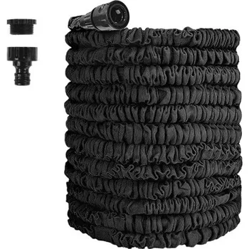 Zavlažovač Zahradní roztažitelná hadice 53 metrů 34 cm Flexibilní vysokotlaká hadice pro rozsáhlé zavlažování a údržbu černá
