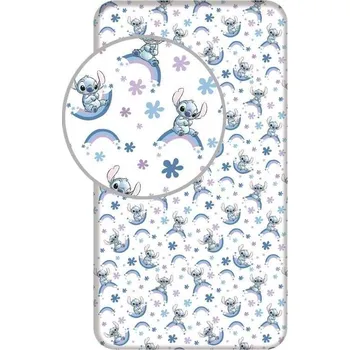 Bytový textil JERRY FABRICS Prostěradlo Lilo and Stitch Rainbow Bavlna, 90/200 cm