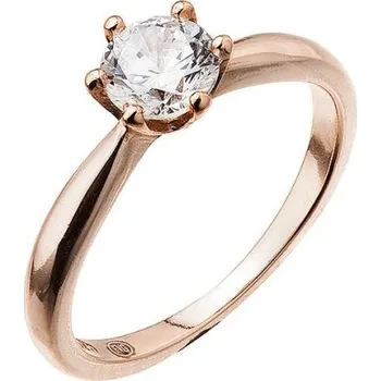 Prsten Pozlacený stříbrný prsten s jemným zirkonem 15014.1 rose gold 56