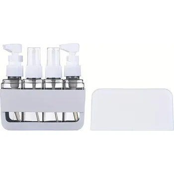 Kosmetická sada Cestovní sada plastových lahviček na šampon a mýdlo | kosmetická sada 5 ks - Šedá