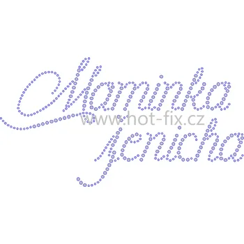 SVAT147 - Maminka ženicha nažehlovací hot-fix kamínková aplikace na textil, rozměry cca 21,2x11,3cm barva: broušené kameny barva 101/N Crystal /stříbrná