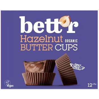 Čokoláda Bett´r bio čokoládové pralinky s liskovooříškovým máslem v boxu 156 g