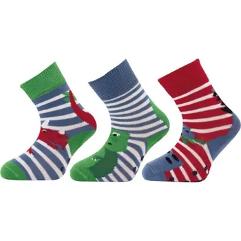 Dětské ponožky s ABS DINO NOVIA 1511 | 3 páry Velikost: 14-15 (21-23)