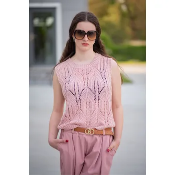 Dámský svetr Vesta úplet LAMIAR ZM10116 barva: růžová