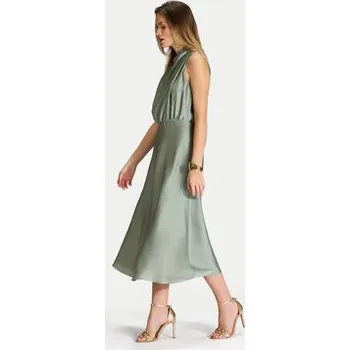 Dámské šaty Swing Koktejlové šaty 5AI13700 Zelená Regular Fit 44