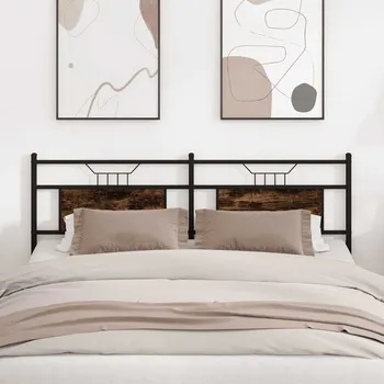 vidaXL Čelo postele kouřový dub 180 cm kompozitní dřevo a ocel