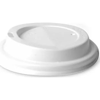 Jednorázové nádobí Víčka k jednorázovému kelímku - 9 cm, bílé, 100 ks