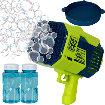 Bublifuk Lebula Pistole na mýdlové bubliny + automatická bublina z tekutého mýdla 132 bazooka zelená