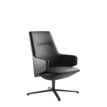 Designové křeslo Melody Lounge ML-L-RA-N1 (4-ramenný ALU černě lakovaný kříž, houpací mechanika s a