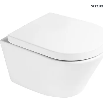 Klozet Oltens Jog Stille závěsná WC mísa PureRim SmartClean se sedátkem s pomalým sklápěním leská bílá 42531000