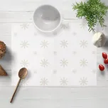 Teflonové prostírání na stůl TF-102 Vánoční béžové vločky na bílém 30x40 cm