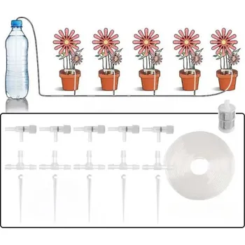 Zavlažovač Sada kapkové závlahy 5 m Bez tlakové vody Sifonový princip Zavlažování květináčů Nastavitelná kapátka Hadice Filtr pro PET lahev