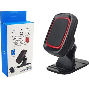 Univerzální magnetický držák do auta 360° otočný Kompaktní držák na mobilní telefon Montáž na palubní desku Kovové tělo