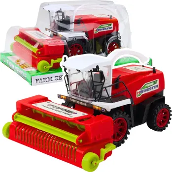 autíčko LEAN Toys Kombajn zemědělský s lištou na pohon červený