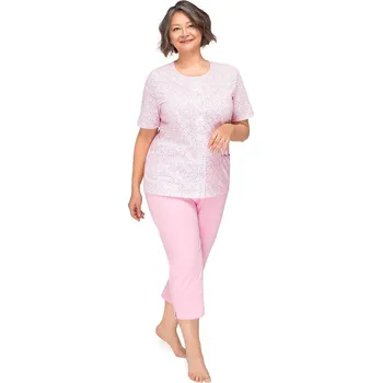 Dámské pyžamo Martel Pyžamo Kasia Rozepínací - Krátký Rukáv M-3XL, modrá L i384_24650366