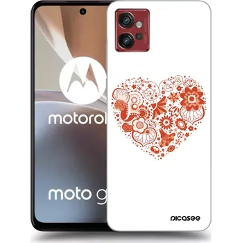 Pouzdro na mobilní telefon Picasee silikonový průhledný obal pro Motorola Moto G32 - Velké srdce