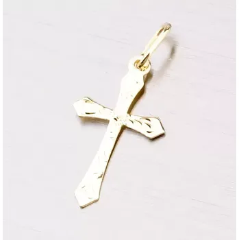 Přívěsek Přívěsek žluté zlato 585 kříž s gravírováním 322P-131133