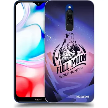 Pouzdro na mobilní telefon Picasee silikonový černý obal pro Xiaomi Redmi 8 - Vlk