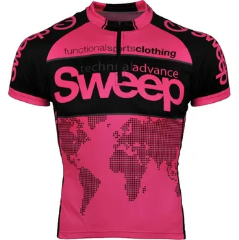 cyklistický dres SWEEP D014 růžová/černá 116