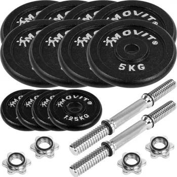 Jednoruční činky sada 2 ks, ocel + litina, 2x25 kg