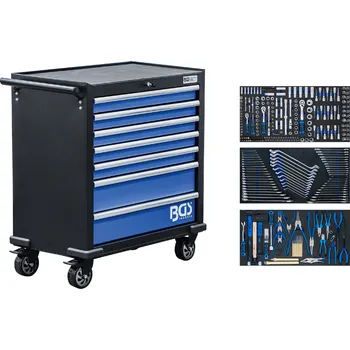 BGS 6063, Dílenský vozík XL s nářadím | 7 zásuvek | 301 ks