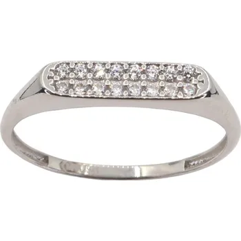 Prsten Zlatý prsten se zirkony Y634W, vel. 58, 1.5 g (585/1000)