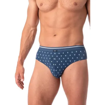 Slipy Pánské tmavě modré slipy Key - 2 kusy, tmavě modrá M i384_61916181