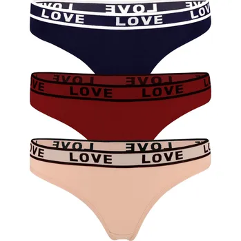 Kalhotky Love Color bavlněná tanga F6851 - 3bal M vícebarevná