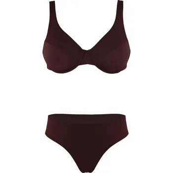 Dámské plavky Claudy dámské nevyztužené plavky M hnědá