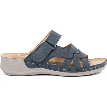 Dámské žabky Seastar Pohodlné modré nazouváky dámské na plochém podpatku 37