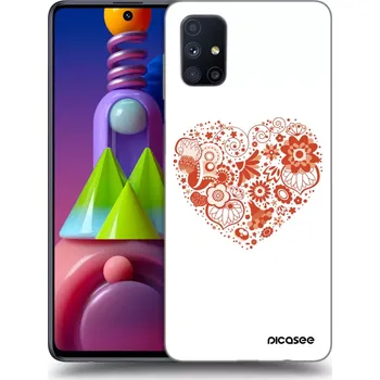 Pouzdro na mobilní telefon Picasee silikonový průhledný obal pro Samsung Galaxy M51 M515F - Velké srdce