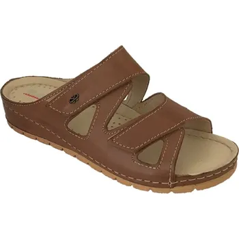 Dámské pantofle Dámské letní pantofle De-plus DE-128-67-417/F, hnědé 41