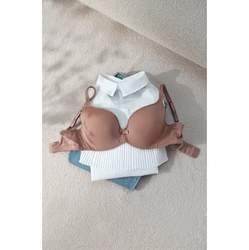 Podprsenka TIMO Timo | Bezešvá podprsenka BeautyBra Cinnamon Nude se skrytými kosticemi - 80G / 10