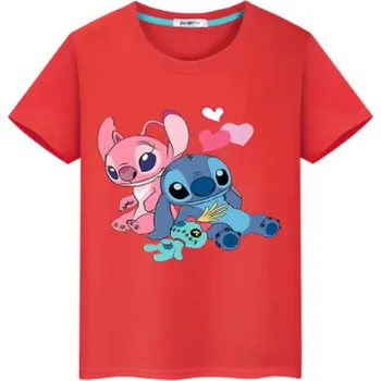 Dívčí tričko Dětské tričko s potiskem Lilo & Stitch (vel. od 2 do 14 let) - různé barvy Barva: Červená, Velikost: 130