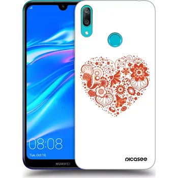 Pouzdro na mobilní telefon Picasee silikonový průhledný obal pro Huawei Y7 2019 - Velké srdce