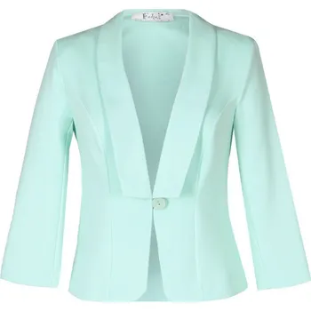 Dámské sako Dámské tyrkysové sako - Click Fashion Fokus, tyrkysová 40 i10_P20741_1:858_2:33_