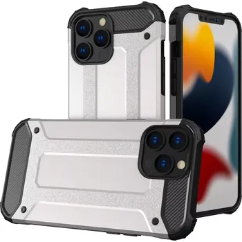 Pouzdro na mobilní telefon Hybrid Armor Case odolné pouzdro pro iPhone 13 Pro , stříbrná