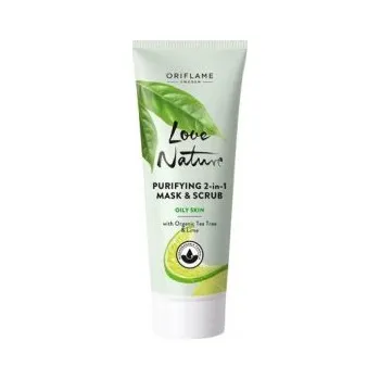 Pleťová maska Čisticí maska a peeling 2 v 1 s bio čajovníkem a limetkou Love Nature 75 ml