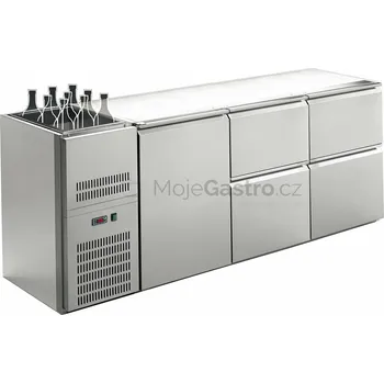 Stůl chladící barový REGS 306E (3sekce/délka2150mm) s chlazenou vanou na nápoje