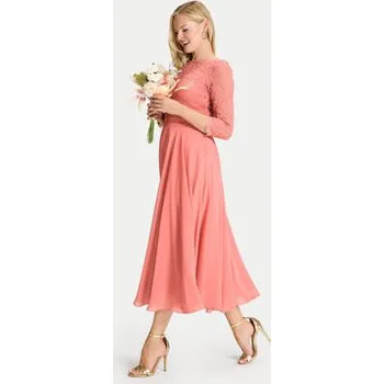 Dámské šaty Swing Koktejlové šaty 77761710 Korálová Regular Fit 42