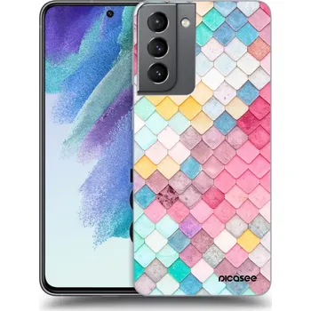 Pouzdro na mobilní telefon Picasee silikonový průhledný obal pro Samsung Galaxy S21 FE 5G - Barevná střecha