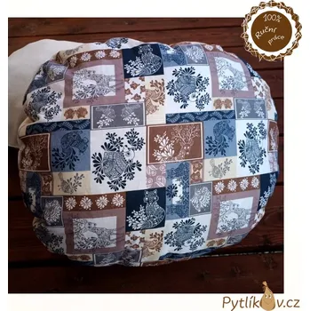 Pelíšek pro psa Oválný pelíšek krémový lesní zvířátka 55cm Smarti Fashion (Ručně šitý oválný pelíšek pro pejsky krémový lesní zvířátka 55 cm.)