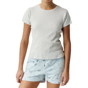 Dámské pyžamo Šedé dámské pyžamo Atlantic s modrými šortkami, šedá M i41_9999956228_2:šedá_3:M_