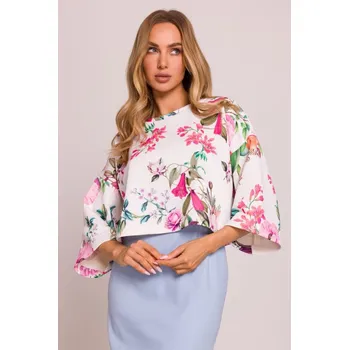 Dámský Pestrobarevný Crop Top s Potiskem - Moe, EU 2XL/3XL i529_294681749504004