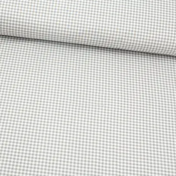 Dětské bavlněné látky, metráž. Kostka mini 4 mm, Šedá