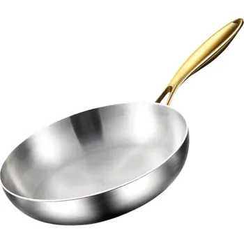 Kuchyňský nůž Wok pánev z nerezové oceli 28 cm Nepřilnavý povrch Bez chemických povlaků Hrnec na vaření a smažení steaků Pro indukci i plyn Kuchyňské nádobí