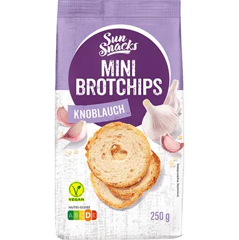 Sun Snacks Mini chlebové lupínky česnek 250g
