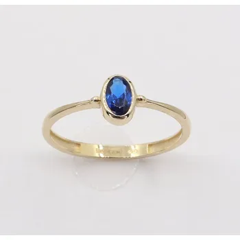 Prsten Zlatý prsten se zirkony Y563BL, vel. 52, 1.05 g (585/1000)