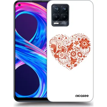 Pouzdro na mobilní telefon Picasee silikonový černý obal pro Realme 8 Pro - Velké srdce